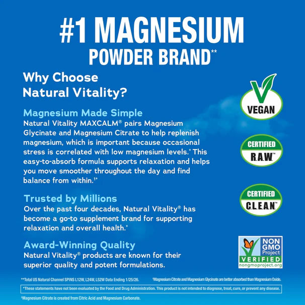 Natural Vitality Calm Original Unflavored Magnesium Powder – 16 oz