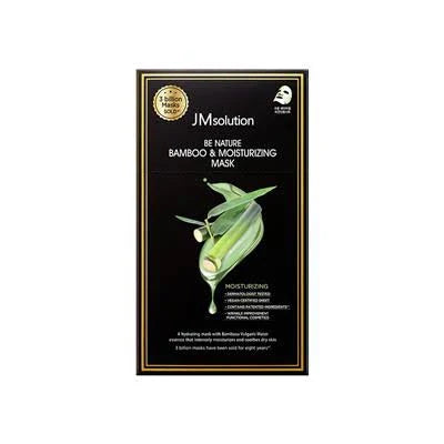 JM Solution bamboo and moisturizing mask packaging on a white background