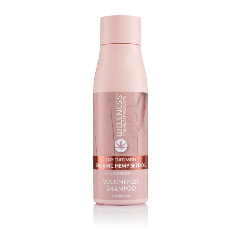 Wellness Volumeplex shampoo bottle on a white background
