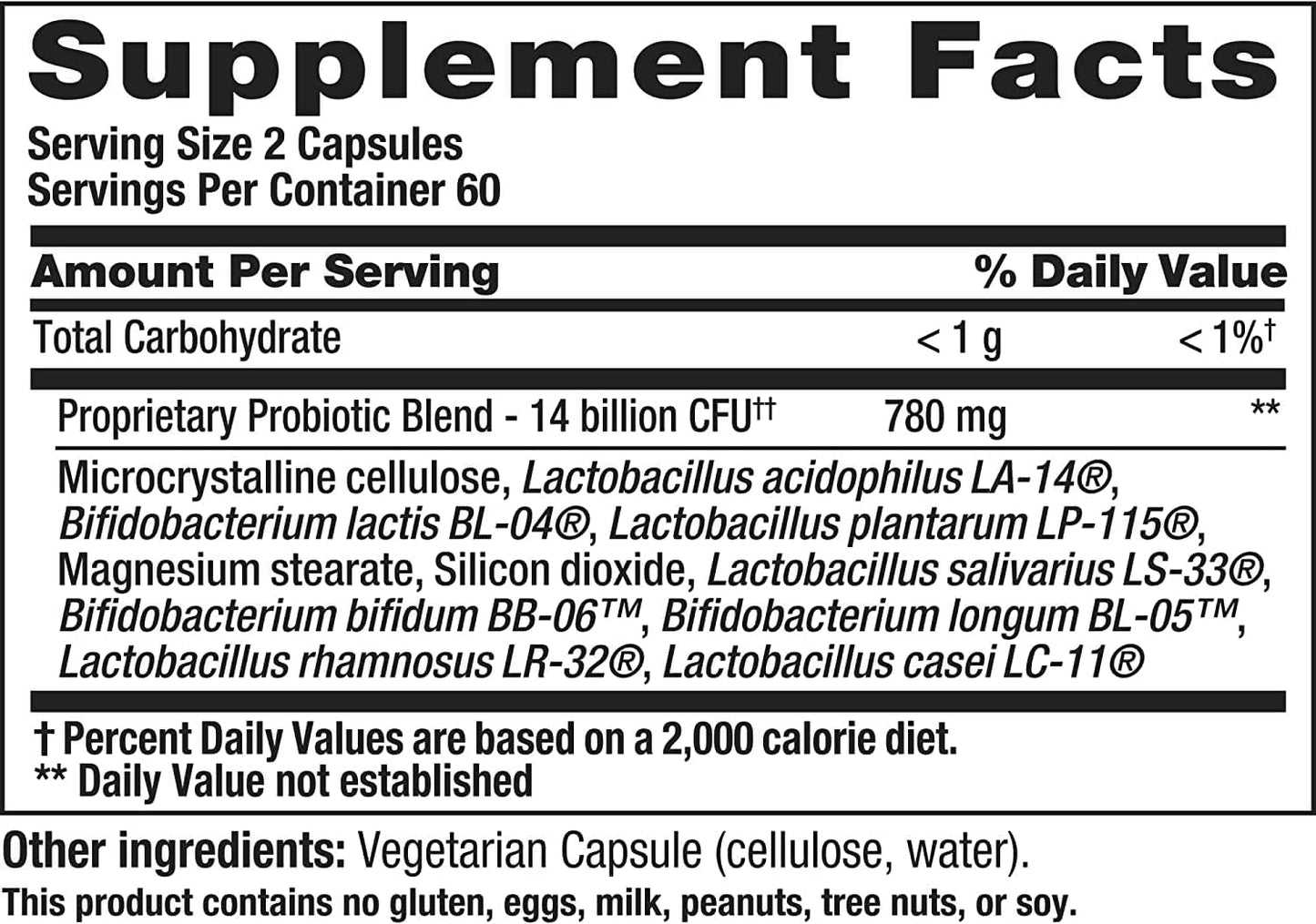 PB8 Pro-Biotic Vegetarian 14 Billion CFU – 120 Veggie Capsules