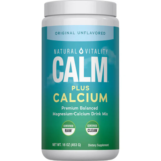 Natural Vitality Calm + Calcium Unflavored Magnesium Powder – 16 oz