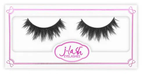Pair of false eyelashes in a packaging box with 'j-lash' branding.