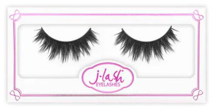 Pair of false eyelashes in a packaging box with 'j-lash' branding.