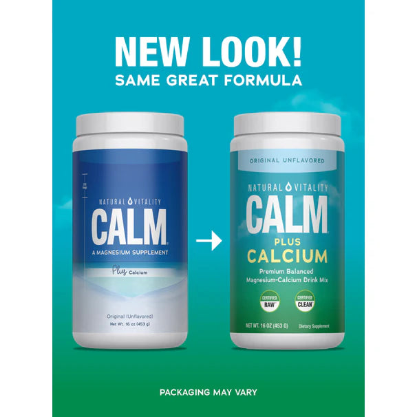 Natural Vitality Calm + Calcium Unflavored Magnesium Powder – 16 oz