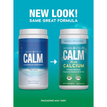 Natural Vitality Calm + Calcium Unflavored Magnesium Powder – 16 oz