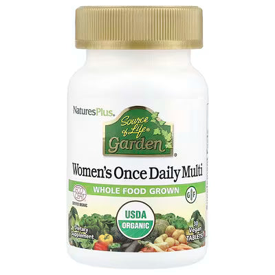 NaturesPlus Source of Life Garden Women's Once Daily Multi supplement bottle on a white background