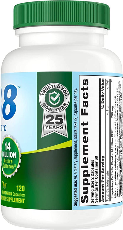 PB8 Pro-Biotic Vegetarian 14 Billion CFU – 120 Veggie Capsules