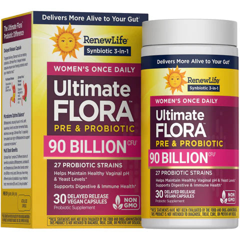 Renew Life Ultimate Flora Women's Probiotic 90 Billion CFU – 30 Capsules
