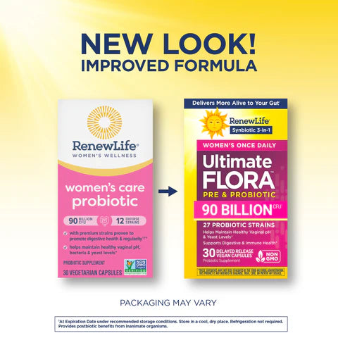 Renew Life Ultimate Flora Women's Probiotic 90 Billion CFU – 30 Capsules