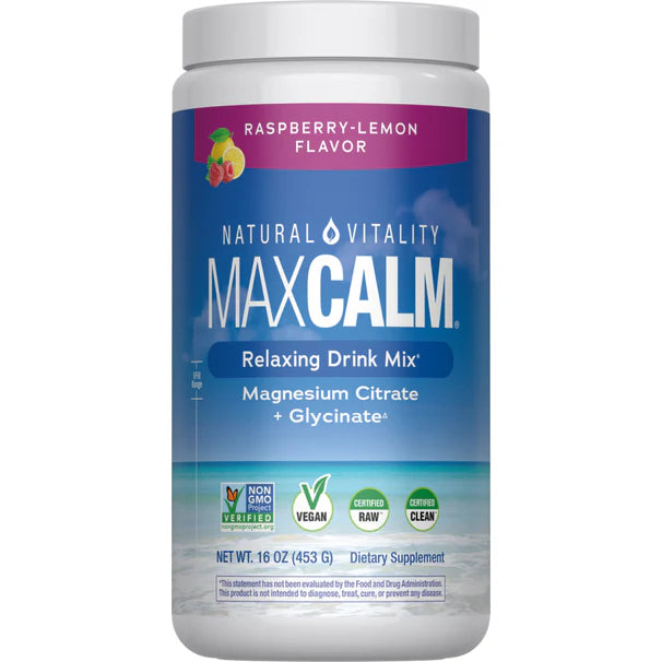 Natural Vitality Calm Raspberry-Lemon Magnesium Powder – 16 oz