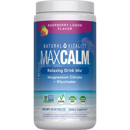 Natural Vitality Calm Raspberry-Lemon Magnesium Powder – 16 oz