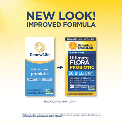 Renew Life Ultimate Flora Extra Care Probiotic 50 Billion CFU – 30 Capsules