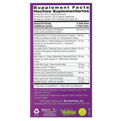 Bio Nutrition Blood Sugar Wellness – 60 Vegetarian Capsules