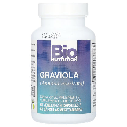 Bio Nutrition Graviola 1,500 mg – 60 Vegetarian Capsules