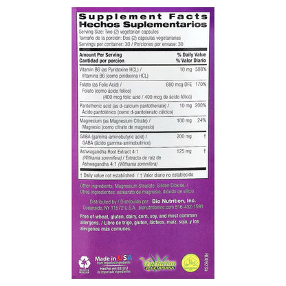 Bio Nutrition Ashwagandha Stress Wellness – 60 Vegetarian Capsules