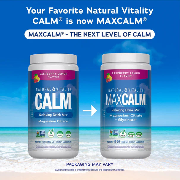 Natural Vitality Calm Raspberry-Lemon Magnesium Powder – 16 oz