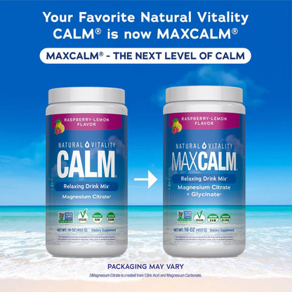 Natural Vitality Calm Raspberry-Lemon Magnesium Powder – 16 oz